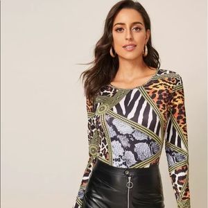 Long Sleeve Animal Print Shirt